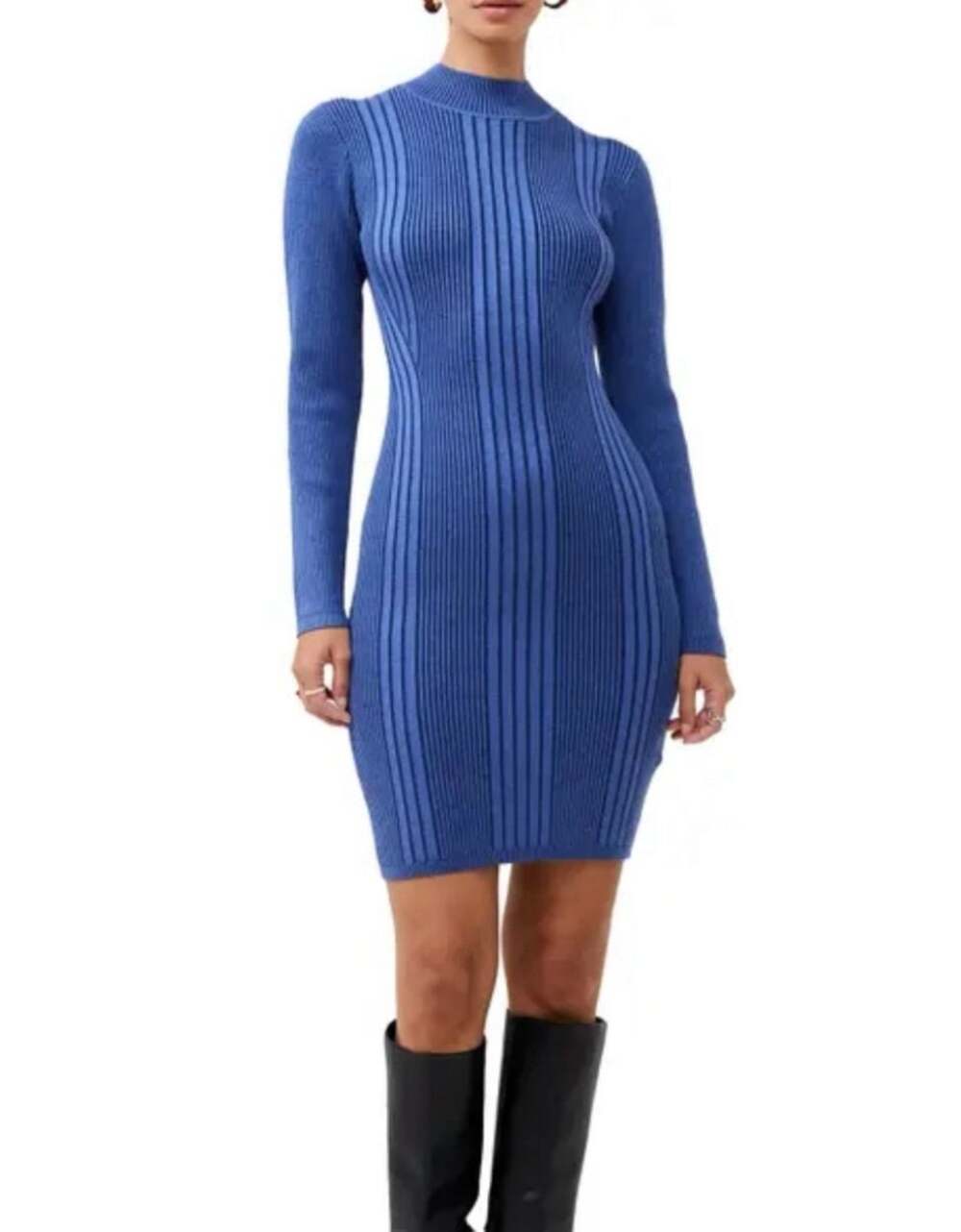 French Connection Mari Ribbed Long Sleeve Sweater Dress